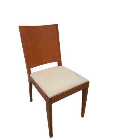 Silla con respaldo en madera y tapizada (última unidad)
