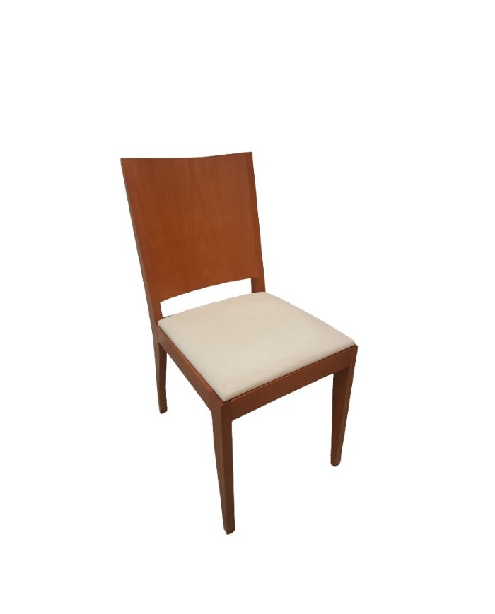 Silla con respaldo en madera y tapizada (última unidad)