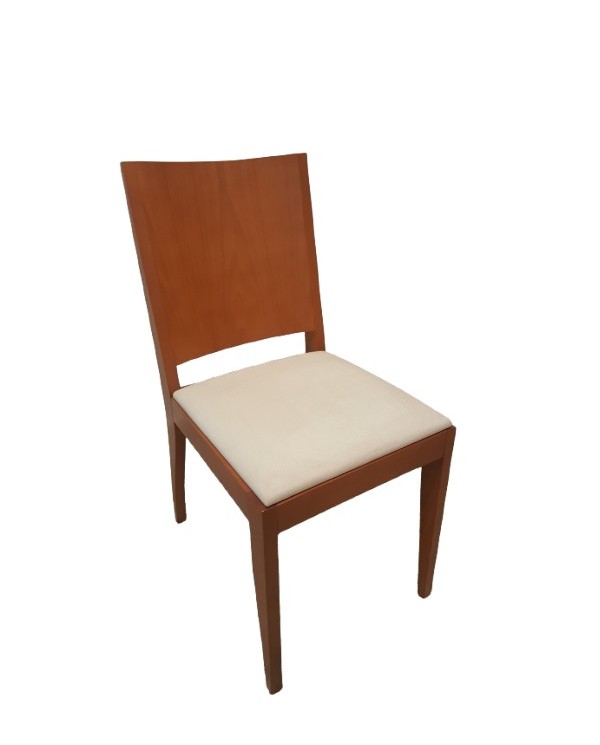 Silla con respaldo en madera y tapizada (última unidad)