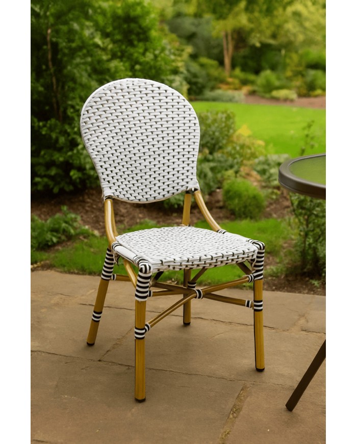 Silla de Terraza Estilo Bistró Blanca - Última Unidad Outlet Silla de Terraza Estilo Bistró Blanca - Última Unidad Outlet