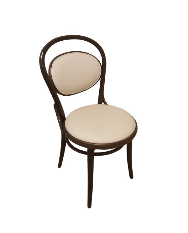 Silla Thonet Clásica Tapizada en Crema - Última Unidad Outlet