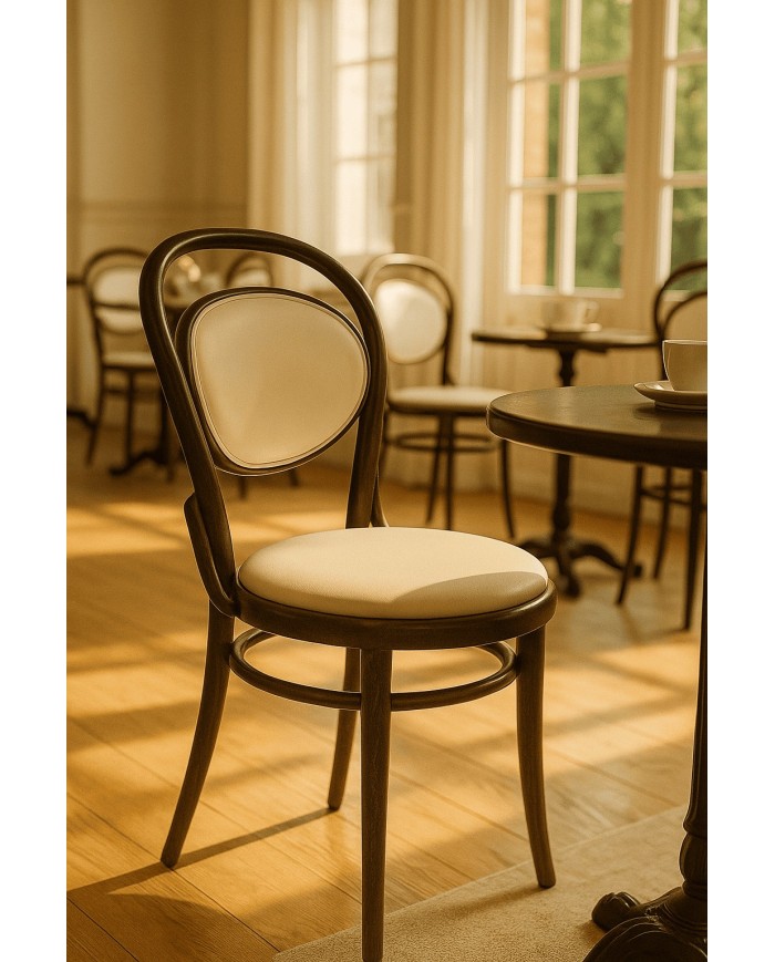 Silla Thonet Clásica Tapizada en Crema - Última Unidad Outlet Silla Thonet Clásica Tapizada en Crema - Última Unidad Outlet