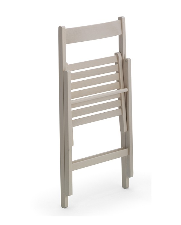 Silla Plegable Blanca de Madera – Edición Única en Outlet
