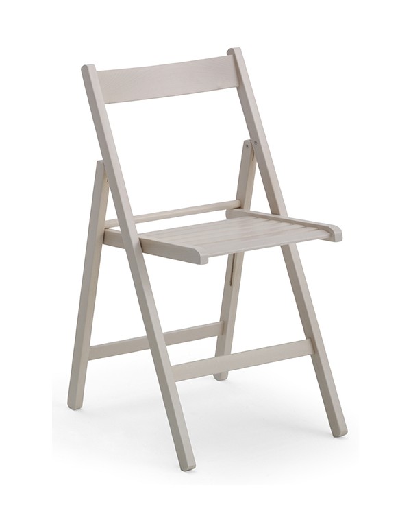 Silla Plegable Blanca de Madera – Edición Única en Outlet