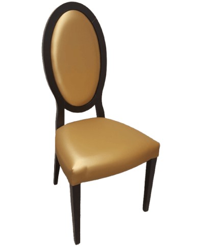 Silla Dorada de Diseño Clásico con Respaldo Ovalado – Unidad Única en Outlet