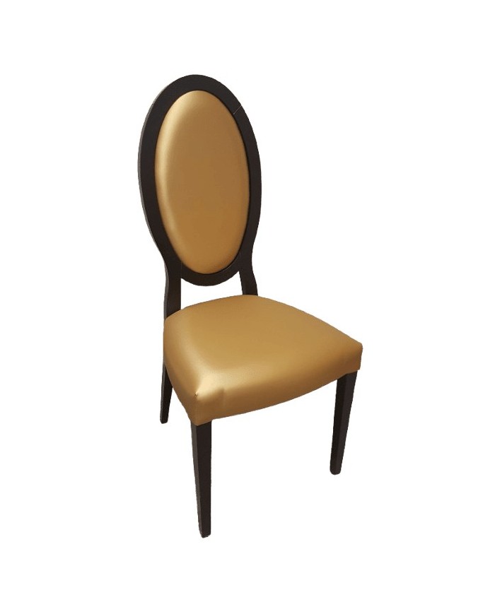 Silla Dorada de Diseño Clásico con Respaldo Ovalado – Unidad Única en Outlet Silla Dorada de Diseño Clásico con Respaldo Ovalado – Unidad Única en Outlet