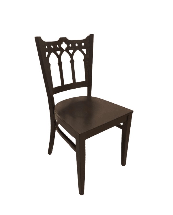 Silla de Madera Estilo Gótico Negro – Unidad Única en Outlet
