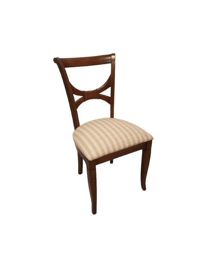 Silla de madera con asiento tapizado (última unidad)