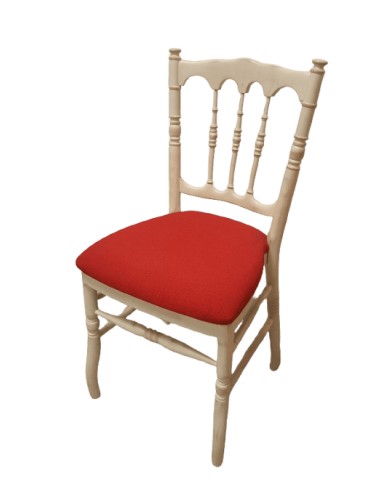 Silla clásica vintage con asiento rojo – Unidad única en Outlet