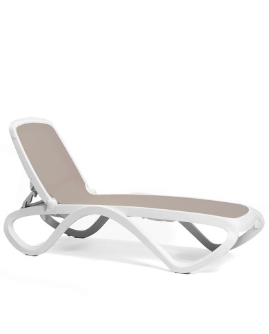 Tumbona de resina con tejido transpirable para playa y piscina