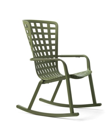 Sillón Folio Rocking Nardi reclinable en resina para hogar y hostelería, resistente. Opción fijo y tapicería.