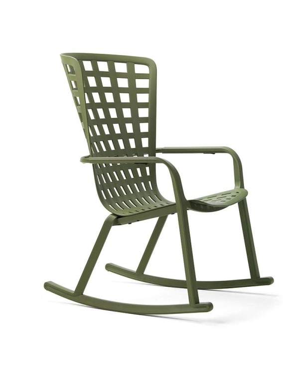 Sillón Folio Rocking Nardi reclinable en resina para hogar y hostelería, resistente. Opción fijo y tapicería.