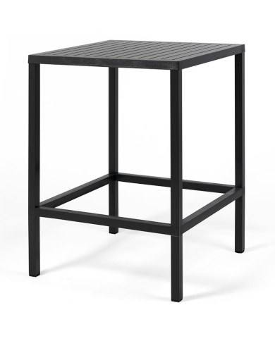 Mesa alta cuadrada para exterior, jardín y hostelería. Opción altura 75 cm. y rectangular