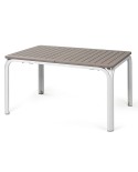 Mesa de 140x100 cm. extensible de 210x100 cm. para jardín en polipropileno. Opción de 210x100 cm. extensible a 280x100 cm.