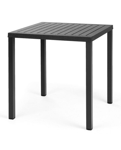 Mesa Cube NARDI en polipropileno y aluminio para hogar y hostelería en terraza, jardín y patio exterior