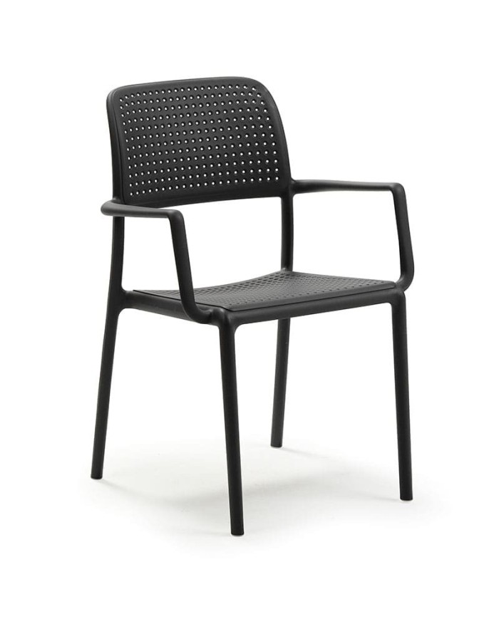 Sillón apilable de polipropileno para terraza y jardín, ideal para hostelería