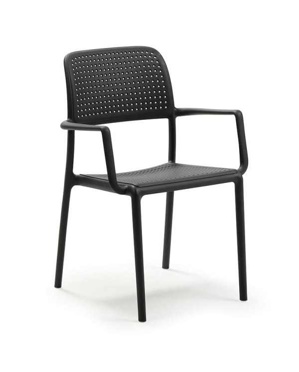 Sillón apilable de polipropileno para terraza y jardín, ideal para hostelería