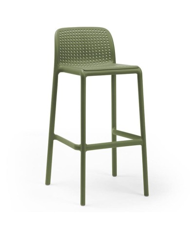 Taburete Lido de Nardi en polipropileno con fibra de vidrio para hogar y hostelería, diseño moderno y resistente.