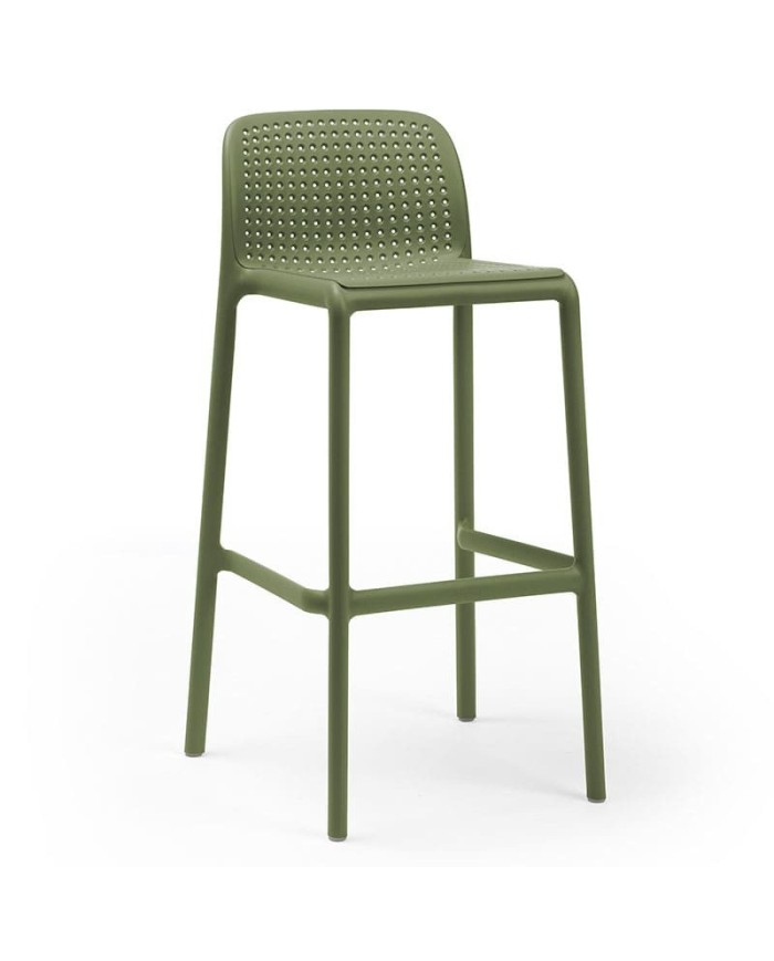 Taburete Lido de Nardi en polipropileno con fibra de vidrio para hogar y hostelería, diseño moderno y resistente.