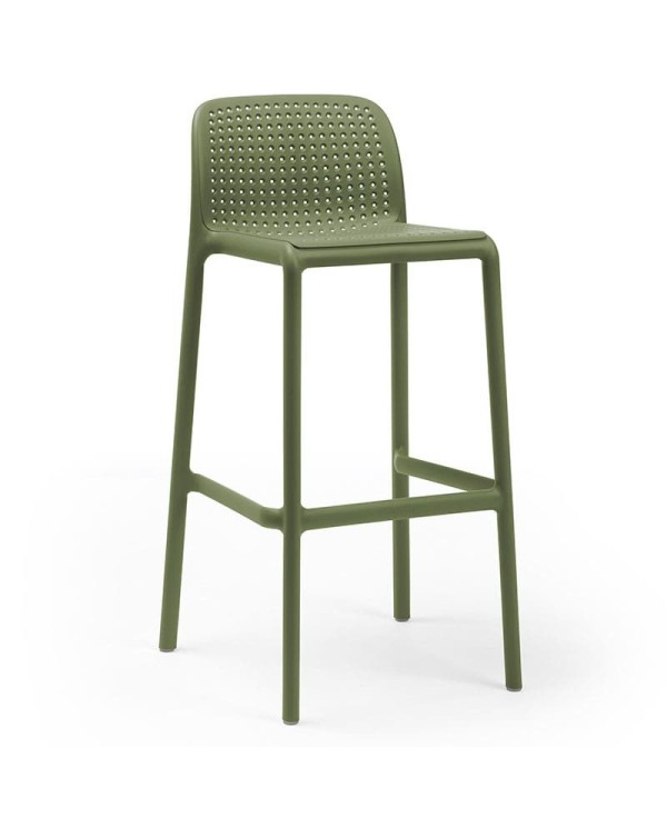 Taburete Lido de Nardi en polipropileno con fibra de vidrio para hogar y hostelería, diseño moderno y resistente.