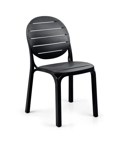 Silla de resina con lamas para jardín y terraza