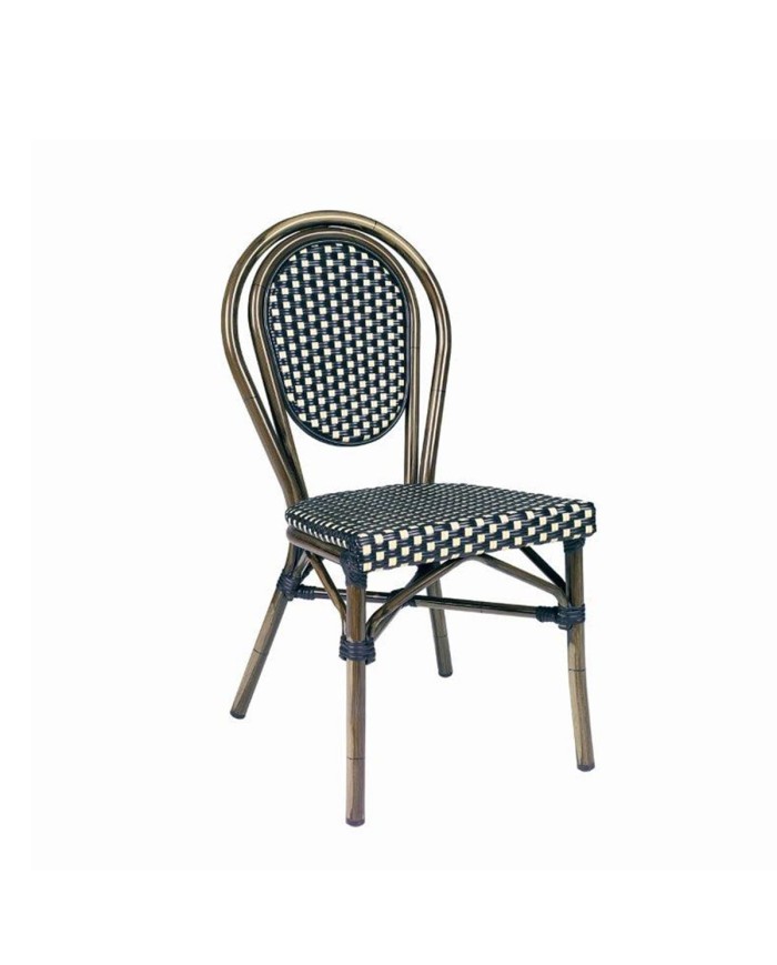 Silla de aluminio con médula para hostelería M81
