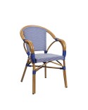 Sillón curvado en aluminio con asiento tapizado M73