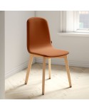 Silla Dolce CANCIO tapizada con patas de madera para cocina y hogar. Opción taburete medio y alto.