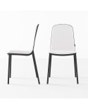 Silla Moly CANCIO estructura metálica y carcasa en tapizado, tessuto, madera teñida o lacado . Ideal para cocina y hogar.