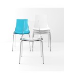 Silla Yanky CANCIO apilable y fabricada en policarbonato con estructura metálica para cocina y hostelería.