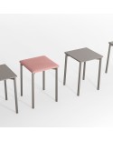Taburete City-Moly CANCIO estructura metálica y asiento tapizado para cocina y hogar