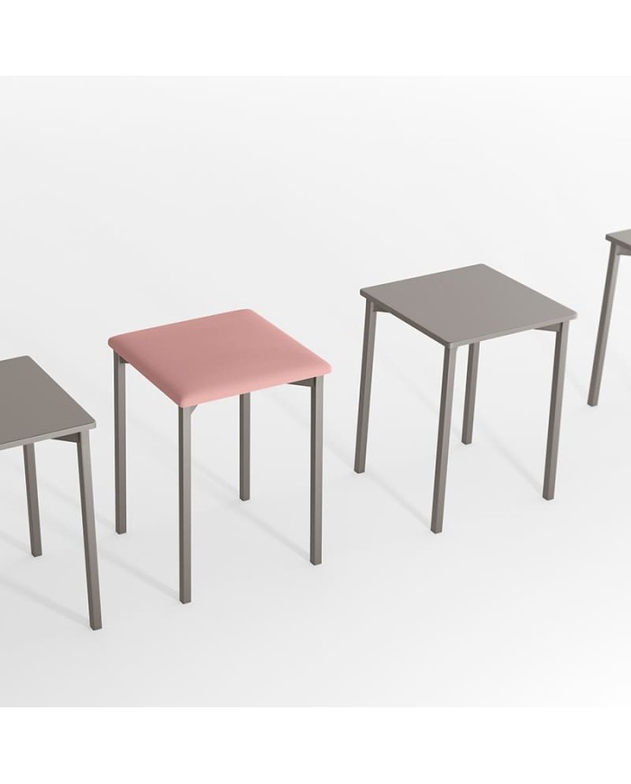 Taburete City-Moly CANCIO estructura metálica y asiento tapizado para cocina y hogar