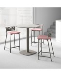 Taburete Fiore CANCIO estructura metálica y asiento tapizado para cocina y hogar. Ideal para encimera.