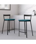 Taburete Spirit Cancio estructura metálica y asiento tapizado para encimera y barra de cocina.