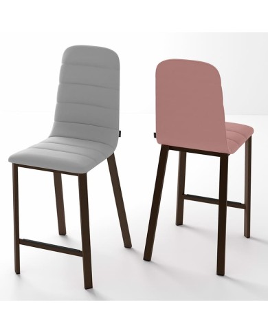 Taburete Pulsar Cancio, estructura metálica con carcasa tapizada para encimera de cocina.