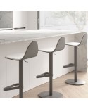 Taburete Tabu CANCIO giratorio y elevable en metal y madera para cocina y hostelería