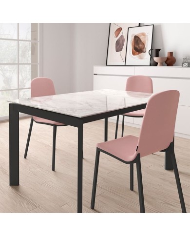 Mesa Poker CANCIO estructura metálica y encimera en porcelánico para cocina y hogar
