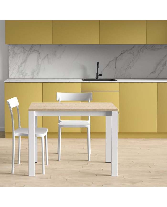 Mesa Puzzle CANCIO estructura metálica y encimera laminado para cocina y hogar