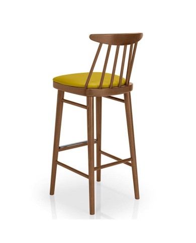 Taburete madera y tapizado. Ideal para bares, restaurantes, cafeterías y espacios de hostelería que buscan estilo y durabilidad.