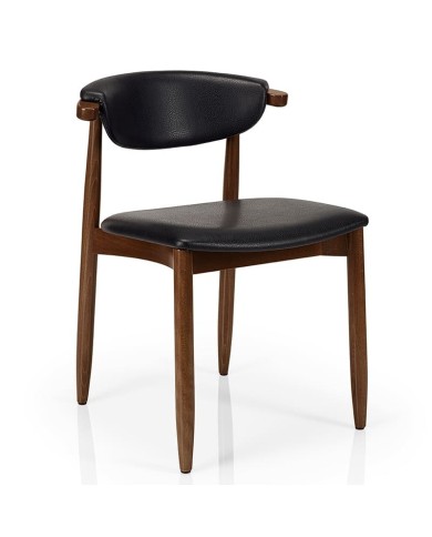 Silla de madera tapizada para hostelería y hogar con diseño elegante y estructura resistente