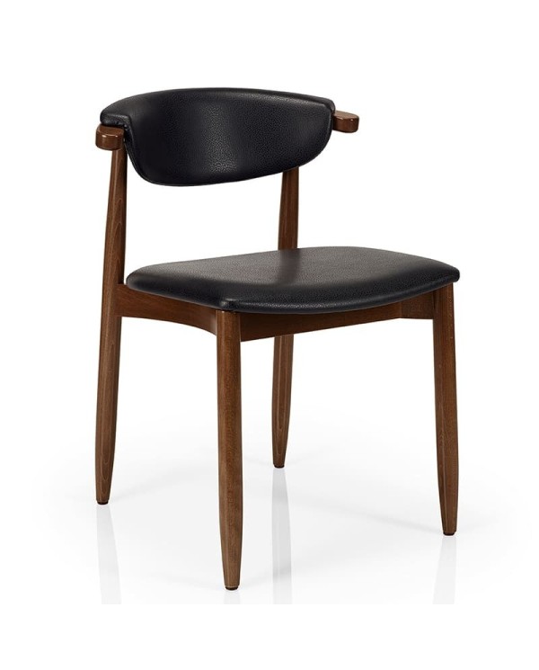 Silla de madera tapizada para hostelería y hogar con diseño elegante y estructura resistente