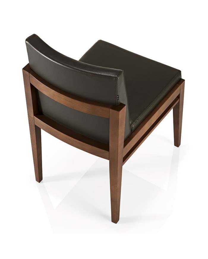Silla de madera con asiento y respaldo tapizado JMS Moreira ZF38