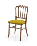 Silla de madera con asiento y respaldo tapizado JMS Moreira ZF38