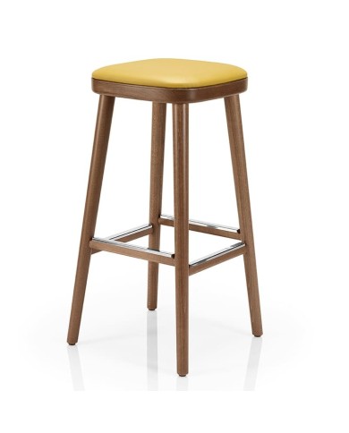 Taburete de madera tapizado para hostelería JMS Moreira ZH11
