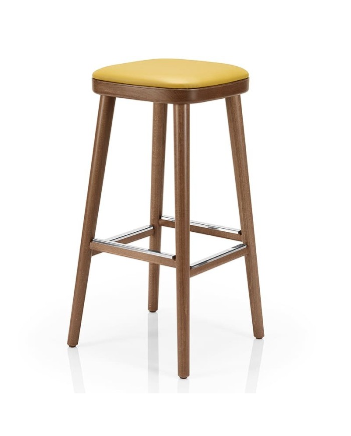 Taburete de madera tapizado para hostelería JMS Moreira ZH11