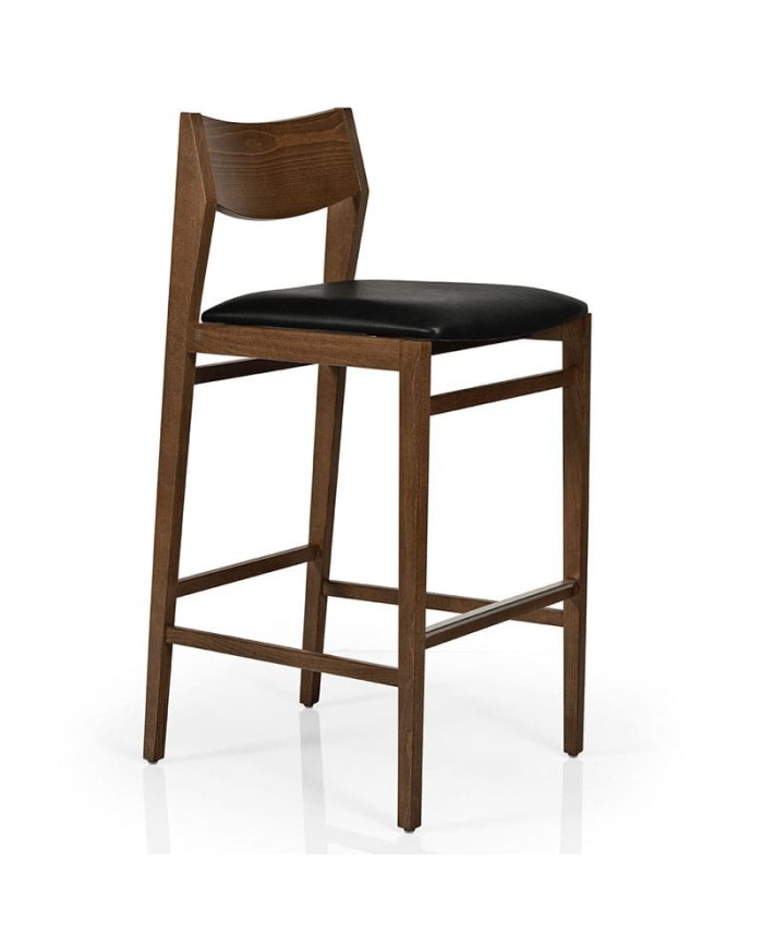 Taburete de madera tapizado para hostelería y hogar con diseño elegante y estructura resistente