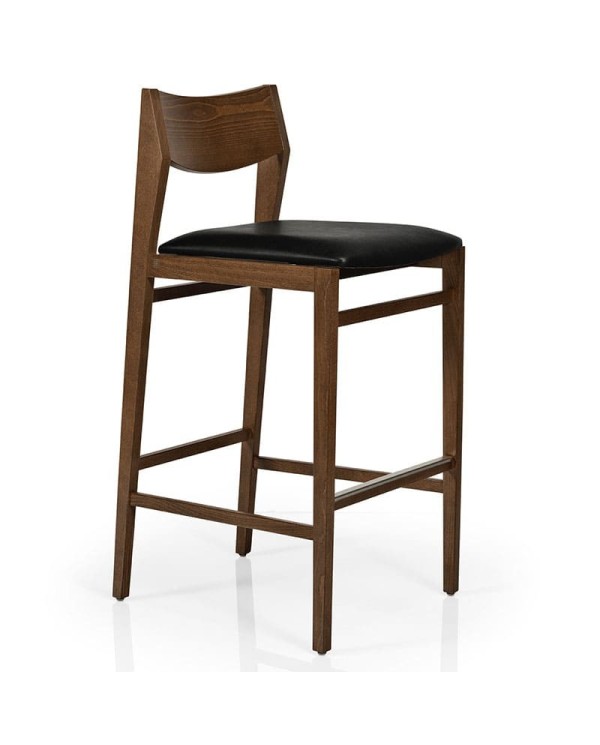 Taburete de madera tapizado para hostelería y hogar con diseño elegante y estructura resistente