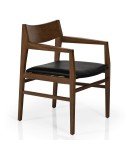 Sillón de madera tapizado para hostelería  y hogar con brazos y diseño elegante