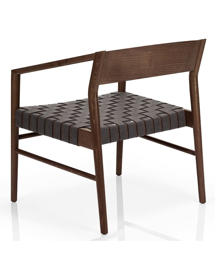 Butaca de madera con asiento trenzado JMS Moreira ZH28