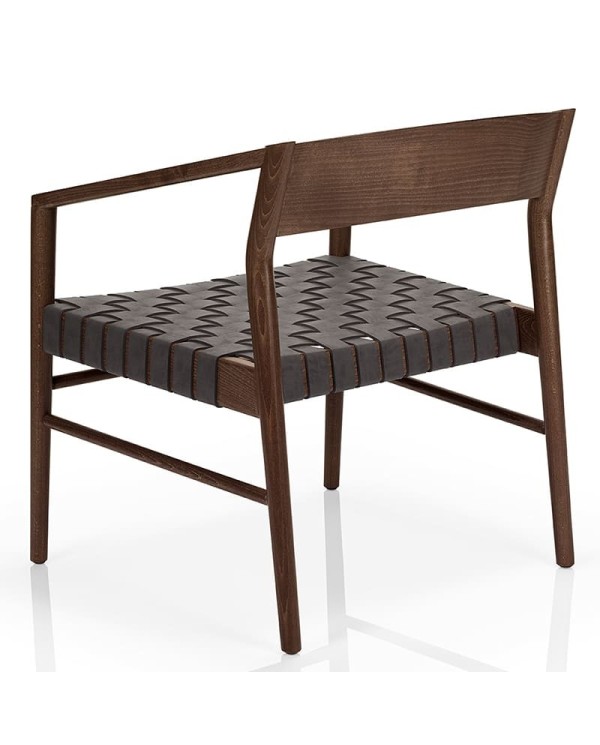 Butaca de madera con asiento trenzado JMS Moreira ZH28